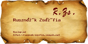 Rusznák Zsófia névjegykártya