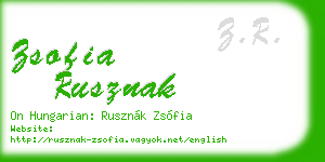 zsofia rusznak business card