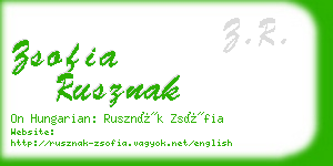 zsofia rusznak business card